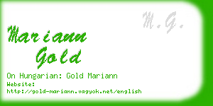 mariann gold business card